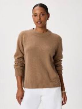 Quince 100% Mongolian Cashmere Crew Neck Pullover Sweater Women's Sz M Camel